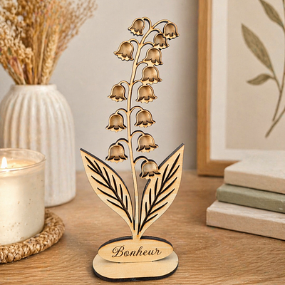 Muguet porte-bonheur en bois